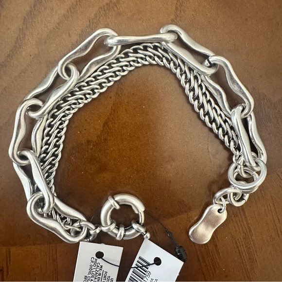 Multi string bracelet. Brushed silver metal. Adjustable. NWT - Picture 4 of 6